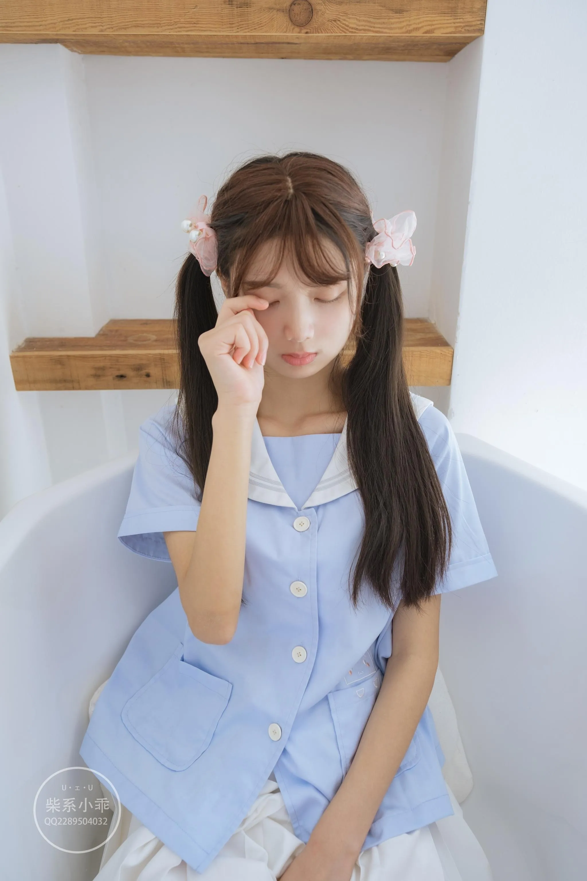 稚乖画册 – NO.01 晴空01 白丝双马尾jk [79P]插图9
